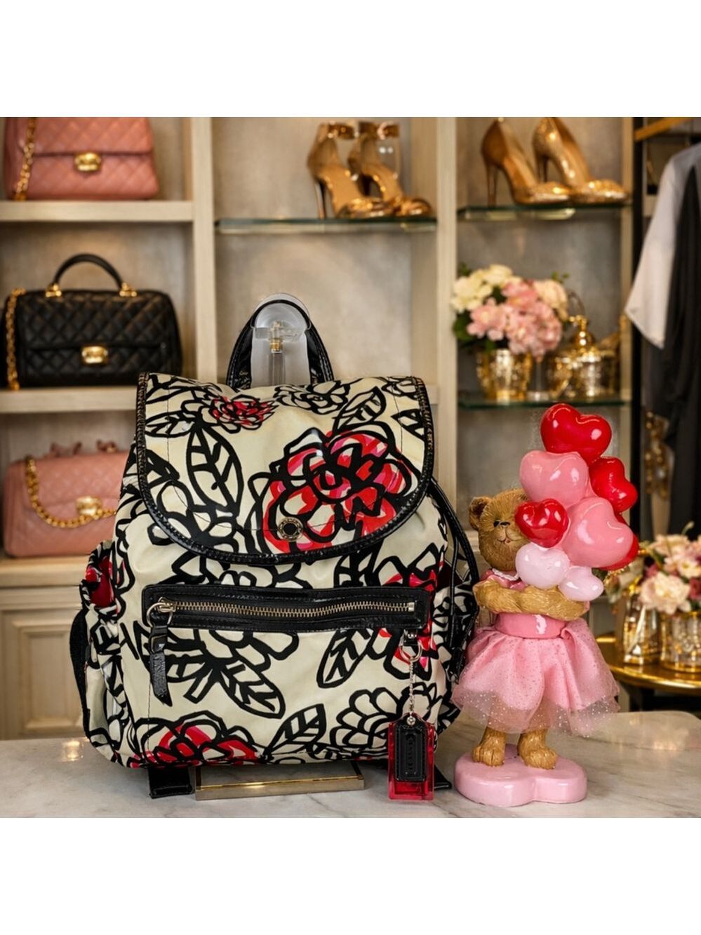 Coach Poppy Y2K Daisy Floral Graffiti Nylon‎ Backpack Bag